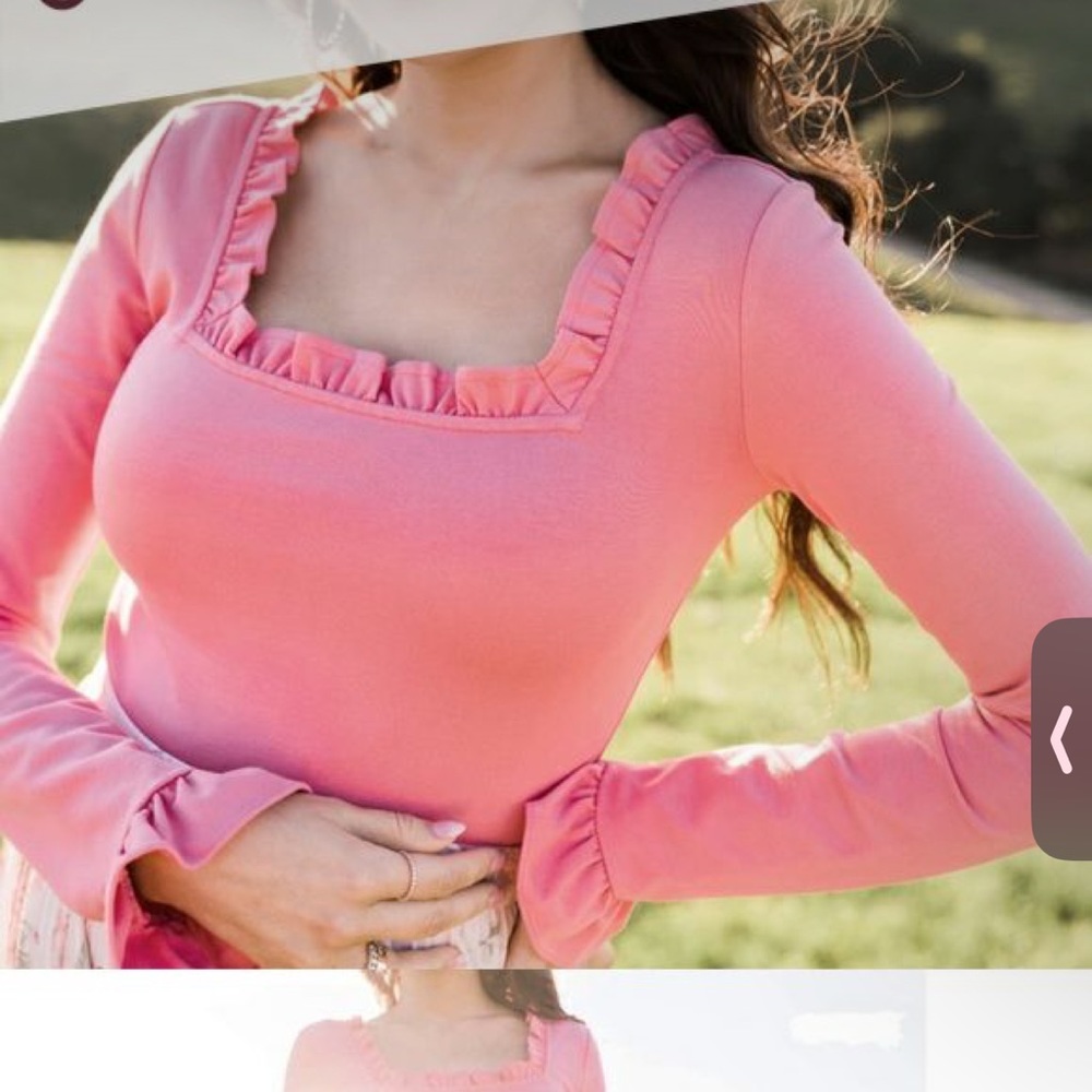 Rachel Parcell Ruffle Ponte long sleeve top